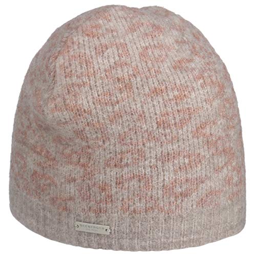 Seeberger Jacquard Leo Beanie Strickmütze Wintermütze Damenmütze Damen - mit Futter, Futter Winter Herbst-Winter - One Size beige von Seeberger