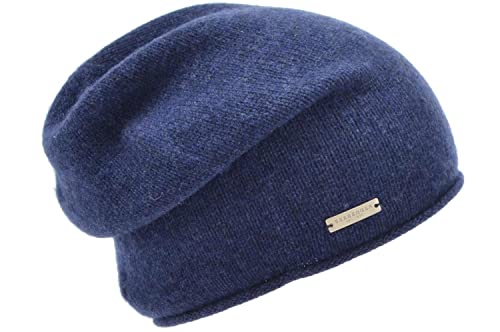 Seeberger Kaschmir Beanie mit Rollrand Kaschmirmütze Strickmütze Wintermütze Mütze Long Schwalbe von Seeberger