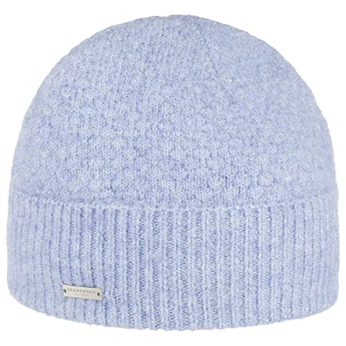 Seeberger Lamenja Umschlagmütze Strickmütze Damenmütze Damenbeanie Wintermütze (One Size - blau) von Seeberger