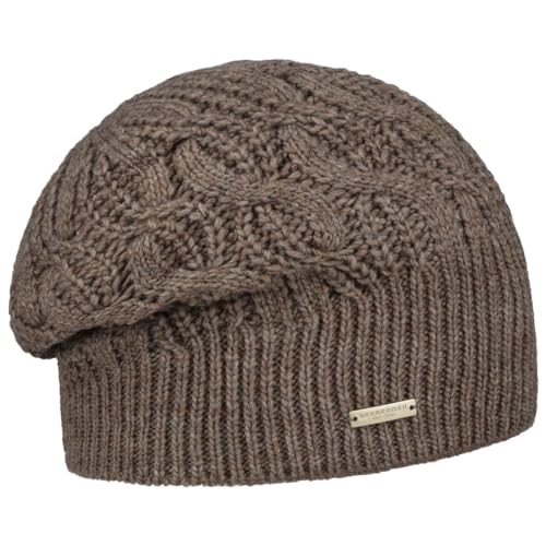 Seeberger Landesta Headsock Beanie Damenmütze Wintermütze Strickmütze Damen - mit Futter Herbst-Winter Winter - One Size Taupe von Seeberger