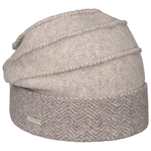 Seeberger Livelia Herringbone Mütze Damenmütze Wollmütze Wintermütze (One Size - beige) von Seeberger