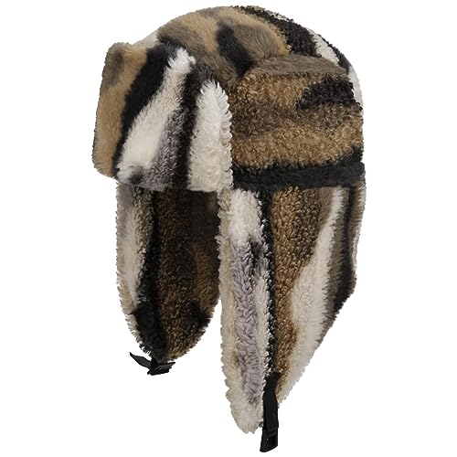 Seeberger Multicolour Teddy Fur Fliegermütze Chapka Trappermütze Damenmütze Kunstfellmütze (One Size - grau-beige) von Seeberger