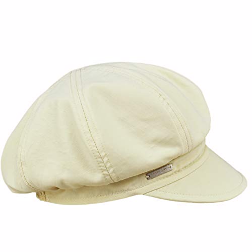 Seeberger Rain and Sun Ballonmütze Damencap Newsboy-Mütze Baker-Boy-Mütze Regencap Sonnencap Wintercap Sommercap Mit Schirm (Ivory) von Seeberger