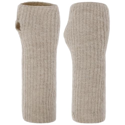 Seeberger Ricalea Alpaka Stulpen Strickstulpen Handschuhe Pulswärmer Damen - Herbst-Winter Winter - One Size beige von Seeberger