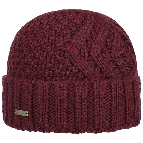 Seeberger Salvirola Umschlagmütze Strickmütze Beanie Damenmütze Wintermütze (One Size - Himbeerrot) von Seeberger