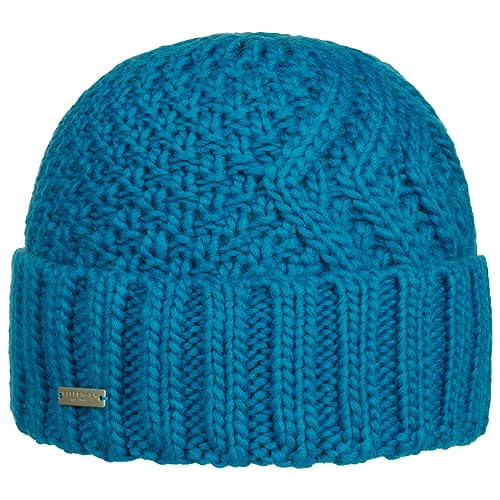 Seeberger Salvirola Umschlagmütze Strickmütze Beanie Damenmütze Wintermütze (One Size - blau) von Seeberger