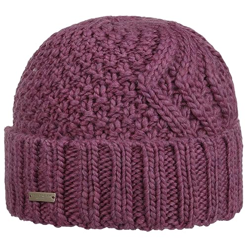 Seeberger Salvirola Umschlagmütze Strickmütze Beanie Damenmütze Wintermütze (One Size - lila) von Seeberger