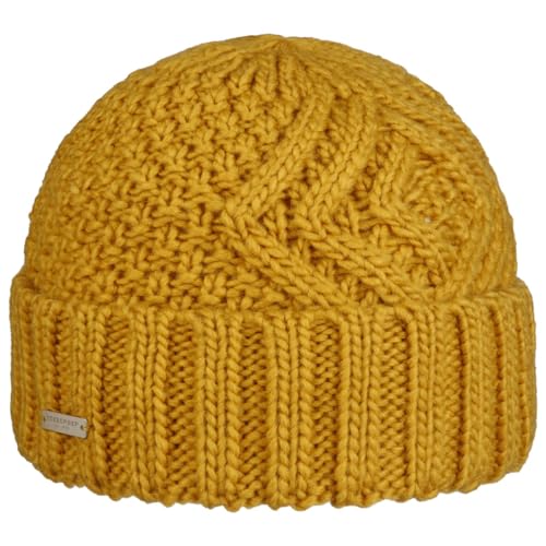 Seeberger Salvirola Umschlagmütze Strickmütze Beanie Damenmütze Wintermütze (One Size - senf) von Seeberger