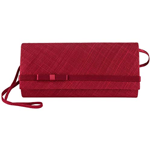 Seeberger Sinamay Clutch Umhängetasche Handtasche Schultertasche Damentasche (One Size - dunkelrot) von Seeberger