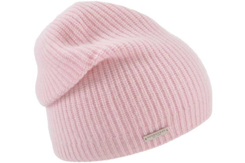 Seeberger Strickmütze Beanie aus 100% Kaschmir im Rippmuster von Seeberger
