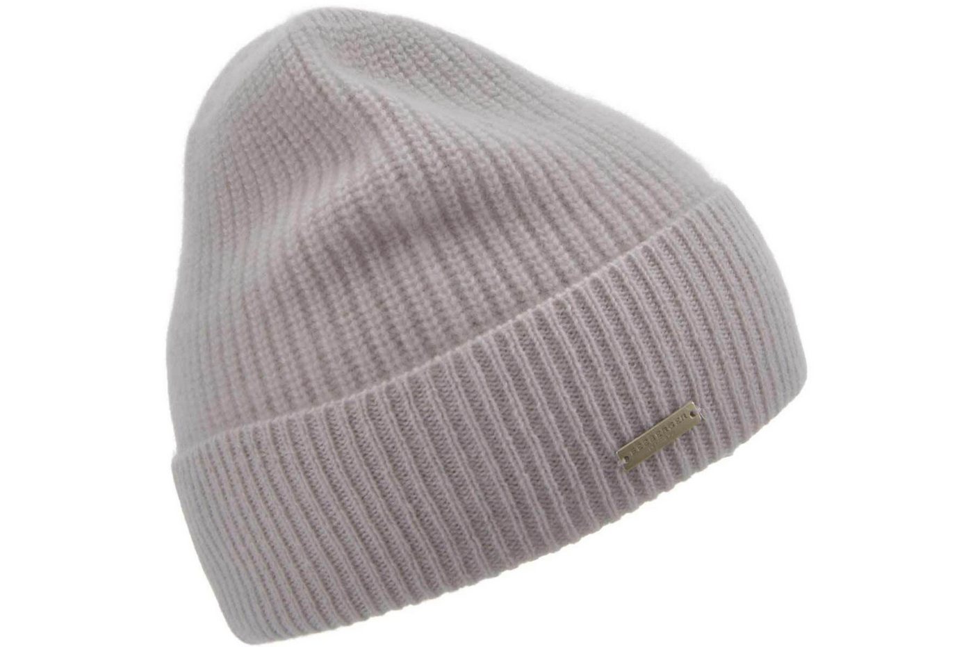 Seeberger Strickmütze Cashmere Beanie mit Aufschlag in Rippen-Muster 18300-2 von Seeberger