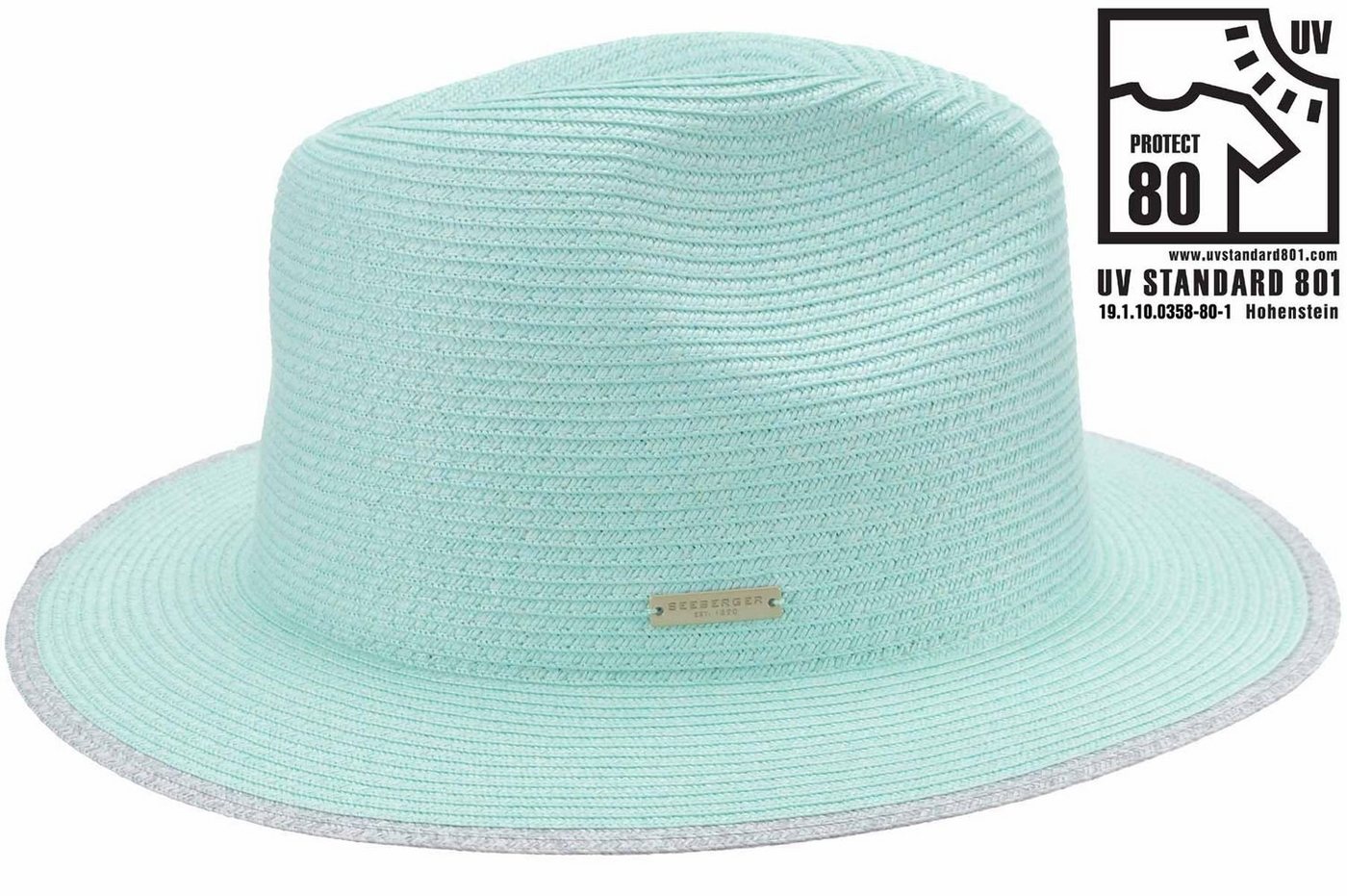 Seeberger Strohhut Rollbarer Fedora aus Borte mit UV-Schutz 80 von Seeberger