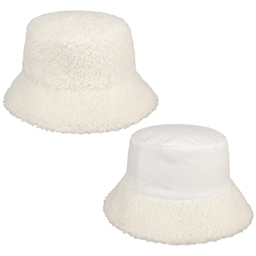 Seeberger Teddy Fur Wendehut Bucket Hat Fischerhut Kunstfellhut Damenhut Stoffhut (One Size - weiß) von Seeberger