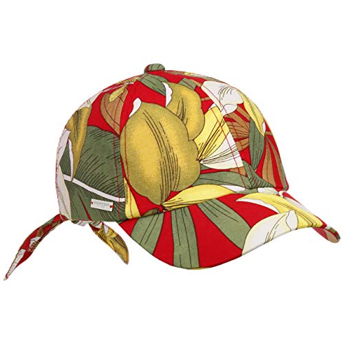 Seeberger Telica Flowers Damencap Cap Basecap Baseballcap Viskosecap Sommercap (One Size - rot) von Seeberger