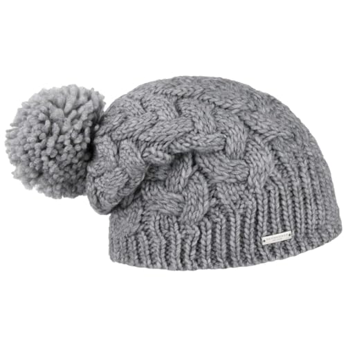 Seeberger Travola Bommelmütze Strickmütze Beanie Damenmütze (One Size - grau) von Seeberger