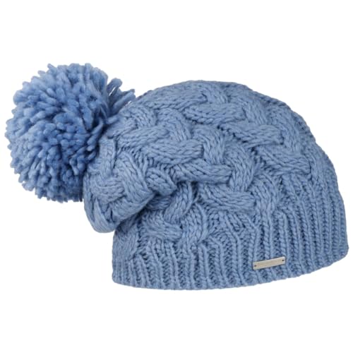 Seeberger Travola Bommelmütze Strickmütze Beanie Damenmütze (One Size - hellblau) von Seeberger