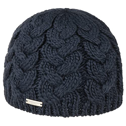 Seeberger Travola Strickmütze Beanie Wintermütze Damenmütze (One Size - dunkelblau) von Seeberger