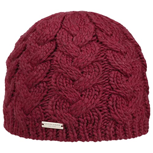 Seeberger Travola Strickmütze Beanie Wintermütze Damenmütze (One Size - Himbeerrot) von Seeberger