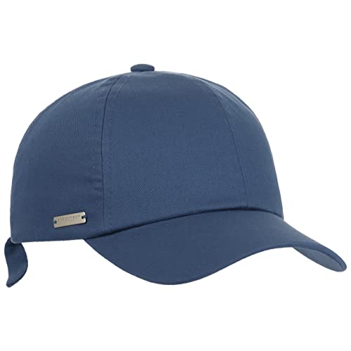 Seeberger Uni Cotton Damencap Basecap Baseballcap Sonnencap Baumwollcap Damen - mit Schirm Winter Herbst Frühjahr Sommer Frühling-Sommer Herbst-Winter - One Size blau von Seeberger