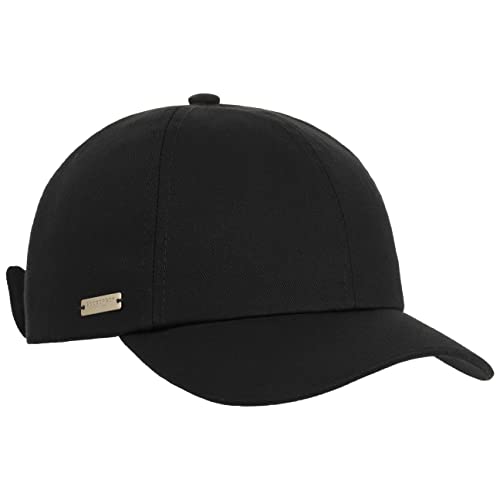 Seeberger Uni Cotton Damencap Basecap Baseballcap Sonnencap Baumwollcap (One Size - schwarz) von Seeberger