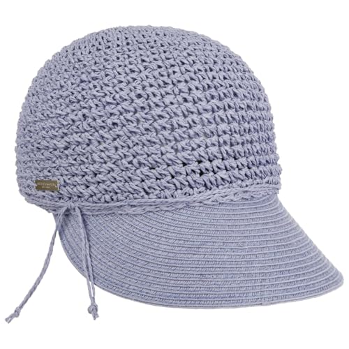 Seeberger Uni Rollable Crochet Cap Damencap Sommercap Sonnencap Sonnenvisor Strohcap Strandcap Damen - mit Schirm Sommer Frühling-Sommer - One Size lila von Seeberger