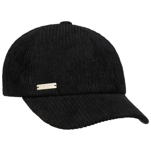 Seeberger Uni Soft Cordcap Basecap Baseballcap Damen - Hinten geschlossen, mit Schirm, Futter Herbst-Winter Winter - One Size schwarz von Seeberger