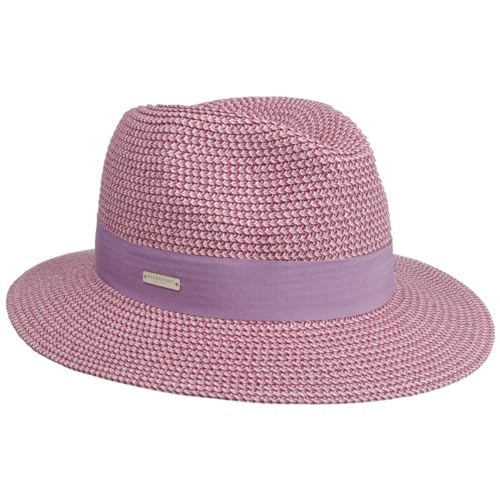 Seeberger Vandia Fedora Strohhut Sonnenhut Sommerhut Gartenhut Strandhut Damenhut (One Size - Fuchsia) von Seeberger