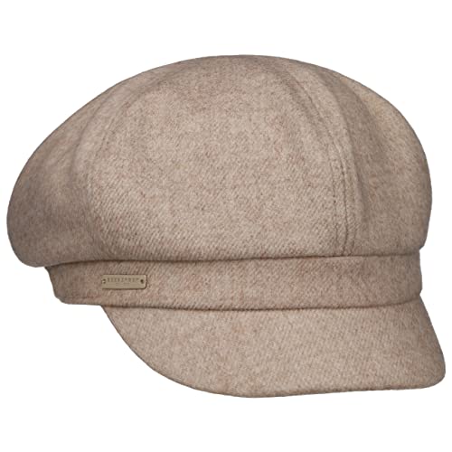 Seeberger Vanessa Melange Ballonmütze Baker-Boy-Mütze Newsboy-Mütze Damencap Schildmütze Schirmmütze Wintercap (One Size - beige) von Seeberger