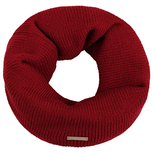 Seeberger Velasja Loopschal Schal Strickschal Damenschal Damen - mit Futter Winter Herbst-Winter - One Size rot von Seeberger