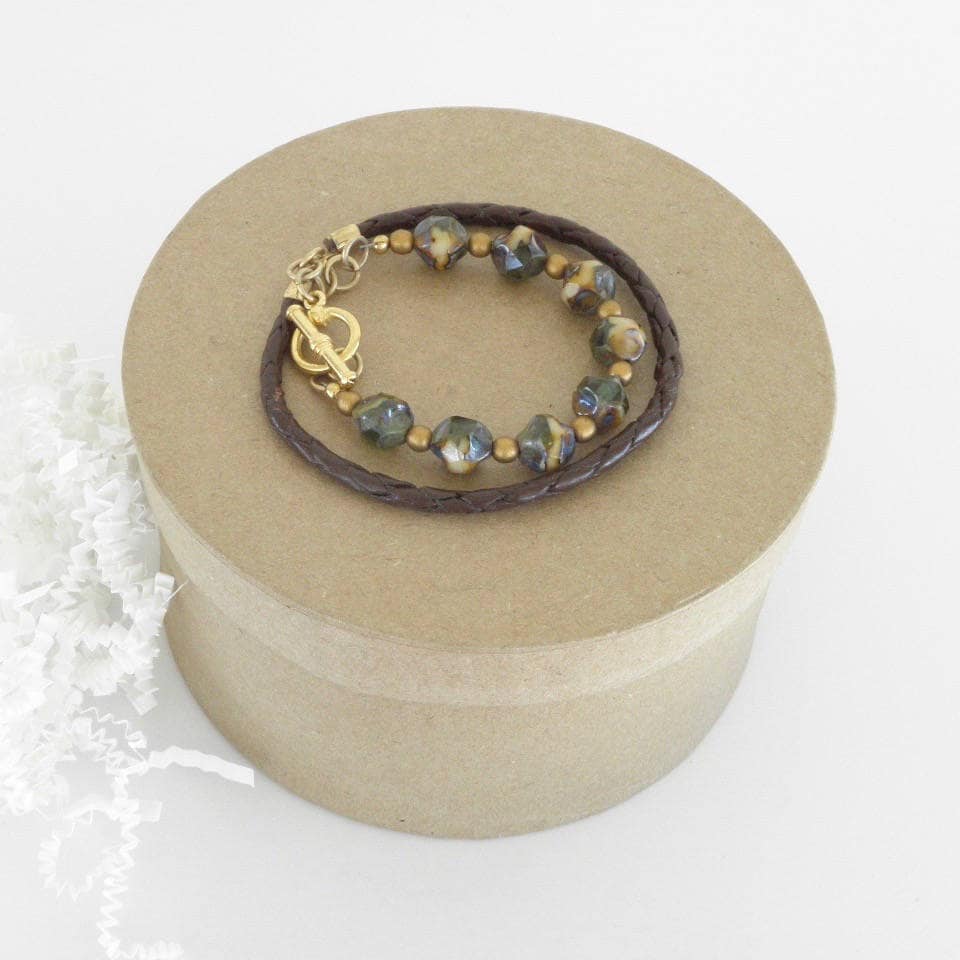 Perlenarmband Wrap Braun Leder Frau Auf Erden Reiz, Begeistert Perlenarmband Wrap Braun Leder Frau Auf Erden Reiz, Begeistert von SeedlingDesigns