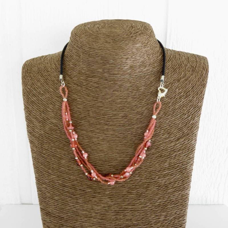 Rosa Perlenkette Handgemachte Teen Herz Schmuck von SeedlingDesigns