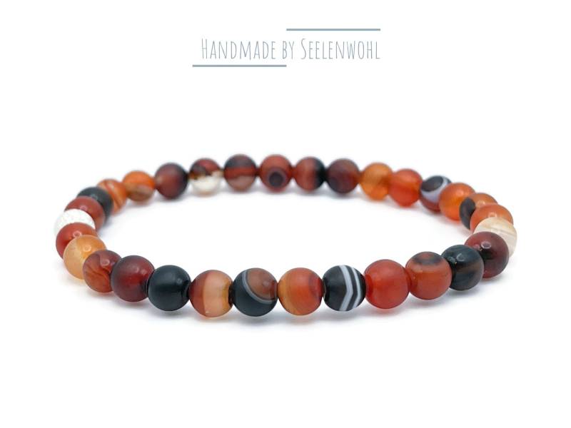 Achat Armband Silber Edelstein Schmuck Orange Achat Armband Silber Edelstein Schmuck Orange von Seelenwohl