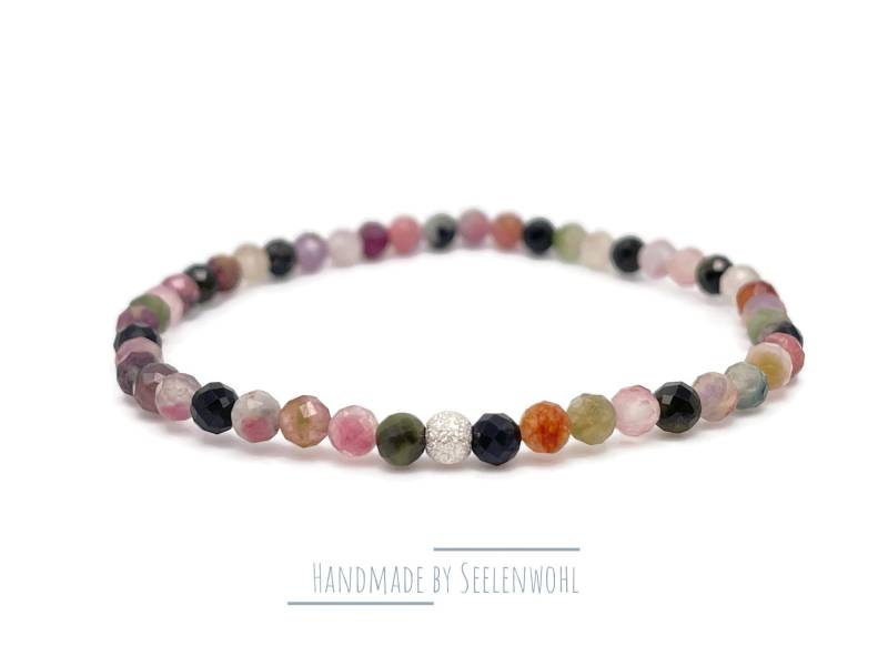 Armband Turmalin Bunt Facettiert Silber Edelstein Schmuck von Seelenwohl