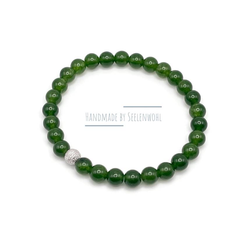Jade Armband Silber Edelsteinschmuck Grün von Seelenwohl