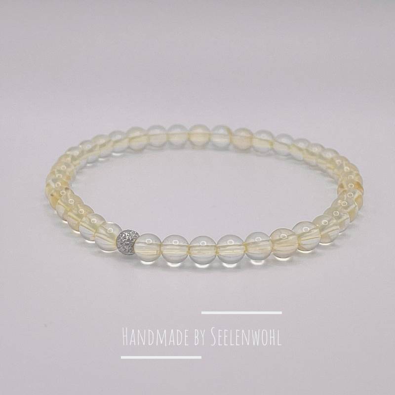 Natürlicher Citrin Armband Minimalistisch Silber Edelsteinarmband Gelb von Seelenwohl