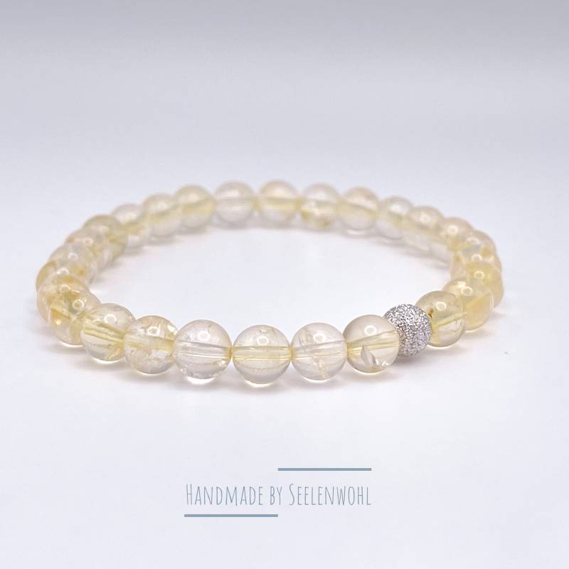 Natürlicher Citrin Armband Silber Edelsteinarmband Gelb von Seelenwohl