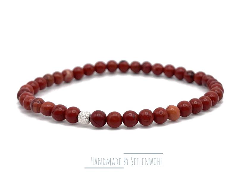 Rotes Jaspis Armband Silber Edelstein Minimalistisch Rotes Jaspis Armband Silber Edelstein Minimalistisch von Seelenwohl