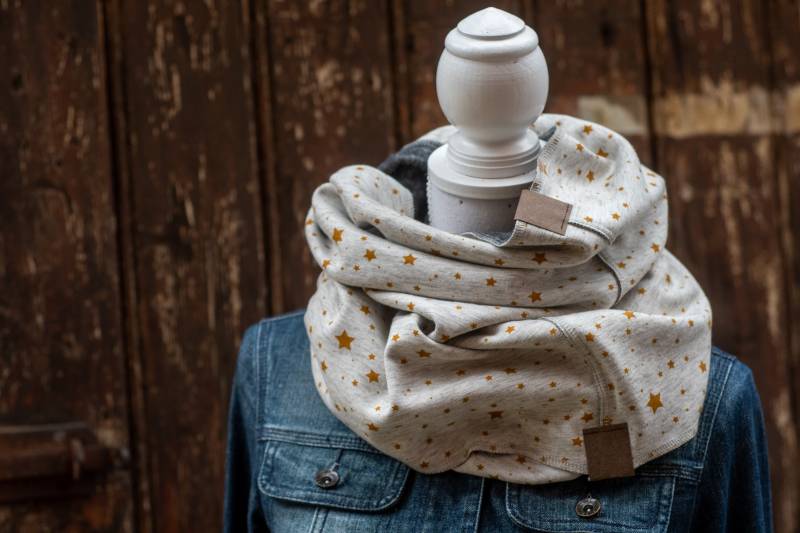 Fany Xxl Loopschal/Schlauchschal Ministerne Hellgrau & Dunkelgrau von SeeleundFadenShop