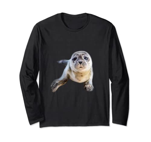 Seehund Baby Robbe Nordsee Geschenk Langarmshirt von Seelöwe Seerobben Geburtstag Geschenkidee