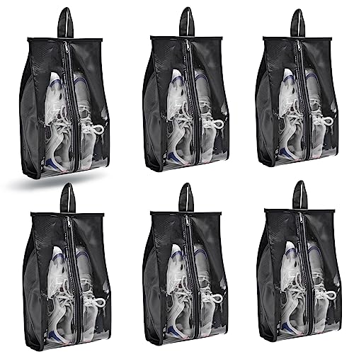 Schuhbeutel für Reisen, 6 Stück, groß, mehrfarbig, Schuhbeutel für Männer und Frauen, wasserdicht, tragbar, Schuh-Organizer mit stabilem Reißverschluss, Kreuzfahrtschiff-Essentials, Schwarz, Casual Schuhbeutel für Reisen, 6 Stück, groß, mehrfarbig, Schuhbeutel für Männer und Frauen, wasserdicht, tragbar, Schuh-Organizer mit stabilem Reißverschluss, Kreuzfahrtschiff-Essentials, Schwarz, Casual von Seelulu
