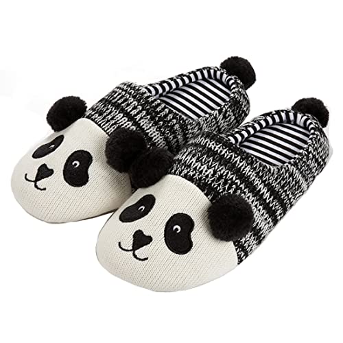 Panda Pantoffel Damen, Panda Pantoffel Kinder, Jungen, Mädchen, Memory Foam Pantoffeln für die Familie-24/25,Panda M von Seemehappy