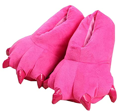 Seemehappy Unisex Erwachsene Plüsch Hausschuhe Tier Kostüm Pfote Klaue Schuhe Kinder Frauen Männer Hausschuhe Winter-35/39 EU,Rose von Seemehappy