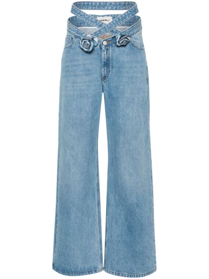 Seen Users Wrapped in Roses Wide-Leg-Jeans - Blau von Seen Users