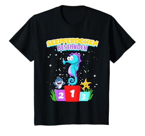 Seepferdchen bestanden Junge Kinder T-Shirt von Seepferdchen Abzeichen Geschenke