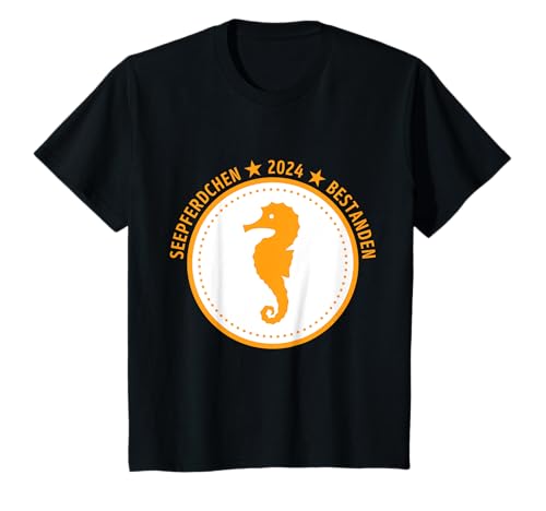 Kinder Seepferdchen Bestanden Frühschwimmer Abzeichen 2024 T-Shirt Kinder Seepferdchen Bestanden Frühschwimmer Abzeichen 2024 T-Shirt von Seepferdchen Schwimmabzeichen