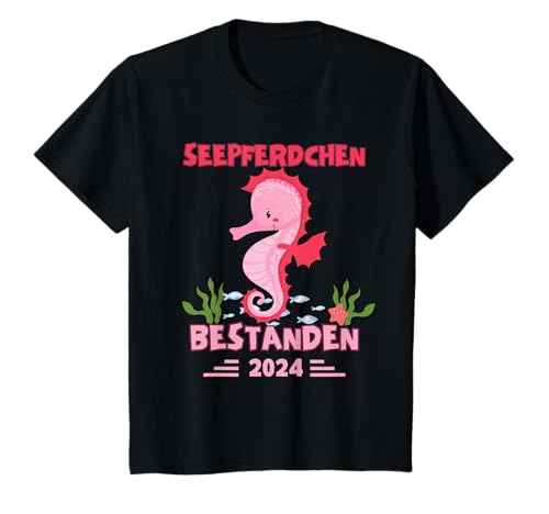 Kinder Seepferdchen Bestanden Frühschwimmer Abzeichen 2024 T-Shirt von Seepferdchen Schwimmabzeichen
