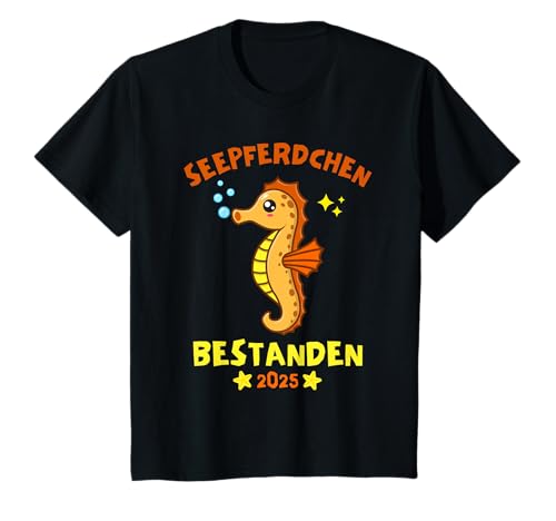 Kinder Seepferdchen Bestanden Frühschwimmer Abzeichen 2025 T-Shirt Kinder Seepferdchen Bestanden Frühschwimmer Abzeichen 2025 T-Shirt von Seepferdchen Schwimmabzeichen