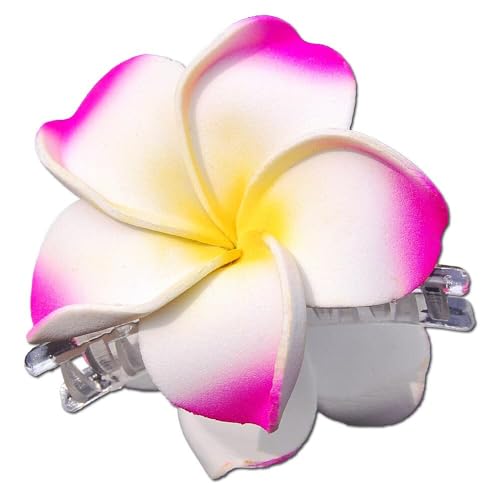 SEESTERN Bali Hawaii Haarklammer 2 Frangipani Blüten aus Moosgummi, Haarspange /FBA_1301 Lila von Seestern Sportswear