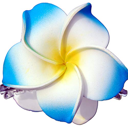 SEESTERN Bali Hawaii Haarklammer 2 Frangipani Blüten aus Moosgummi, Haarspange Blau von Seestern Sportswear