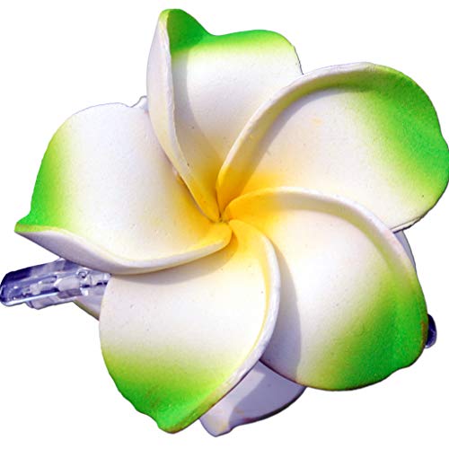 SEESTERN Bali Hawaii Haarklammer 2 Frangipani Blüten aus Moosgummi, Haarspange Grün von Seestern Sportswear